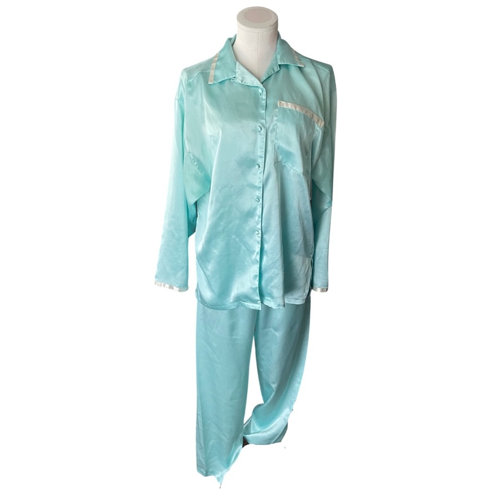 Victoria's Secret Light Aqua Satin Pajama Set